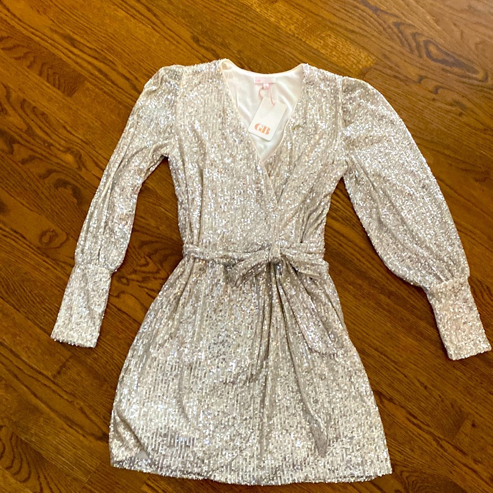 Silver sequin dress